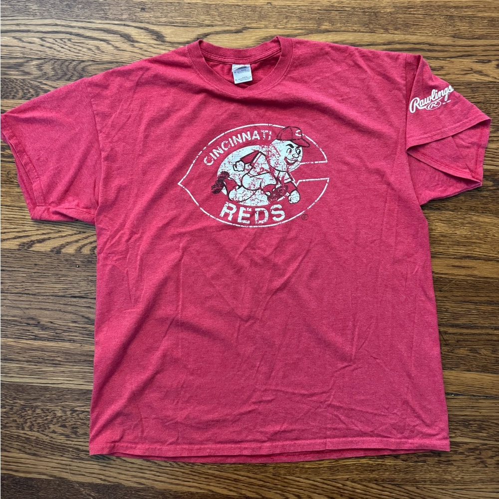 CINCINNATI REDS (JOE MORGAN) Rawlings Red T-Shirt with White Logo